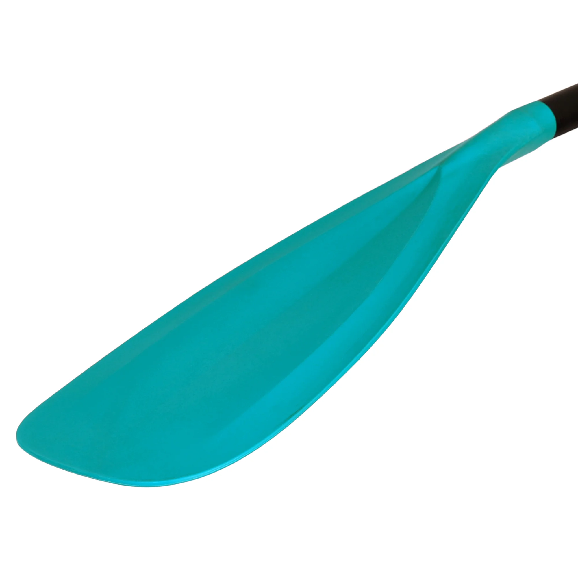 Sup Board Paddelblatt türkis. Rückseite mit Konkaver Fläche. Stand up Paddelblatt Tropfenform zu Makaio Fiberglas Hybrid Paddel.