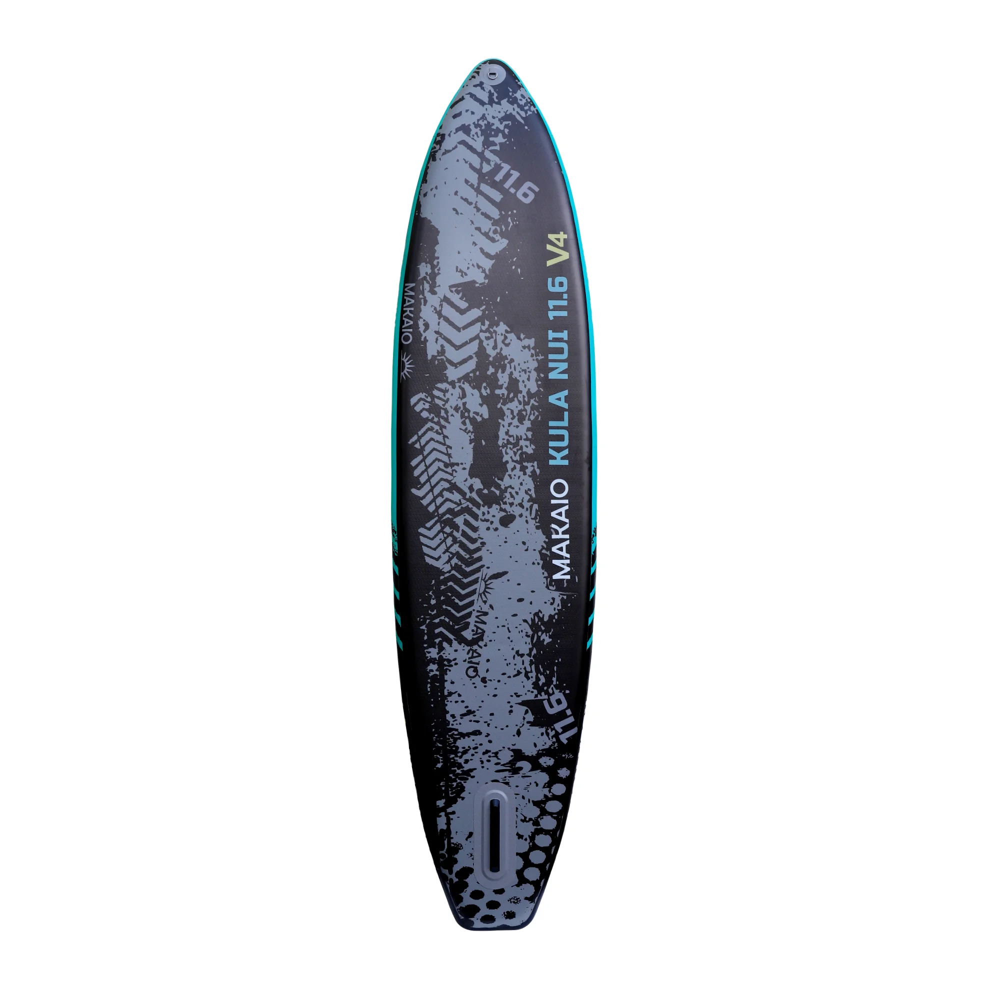 Sup Board Makaio Kula-Nui 11.6 V4 Design Dirtline. Rueckseite des Supboard, Stand up Paddelboards mit US Fin-Box