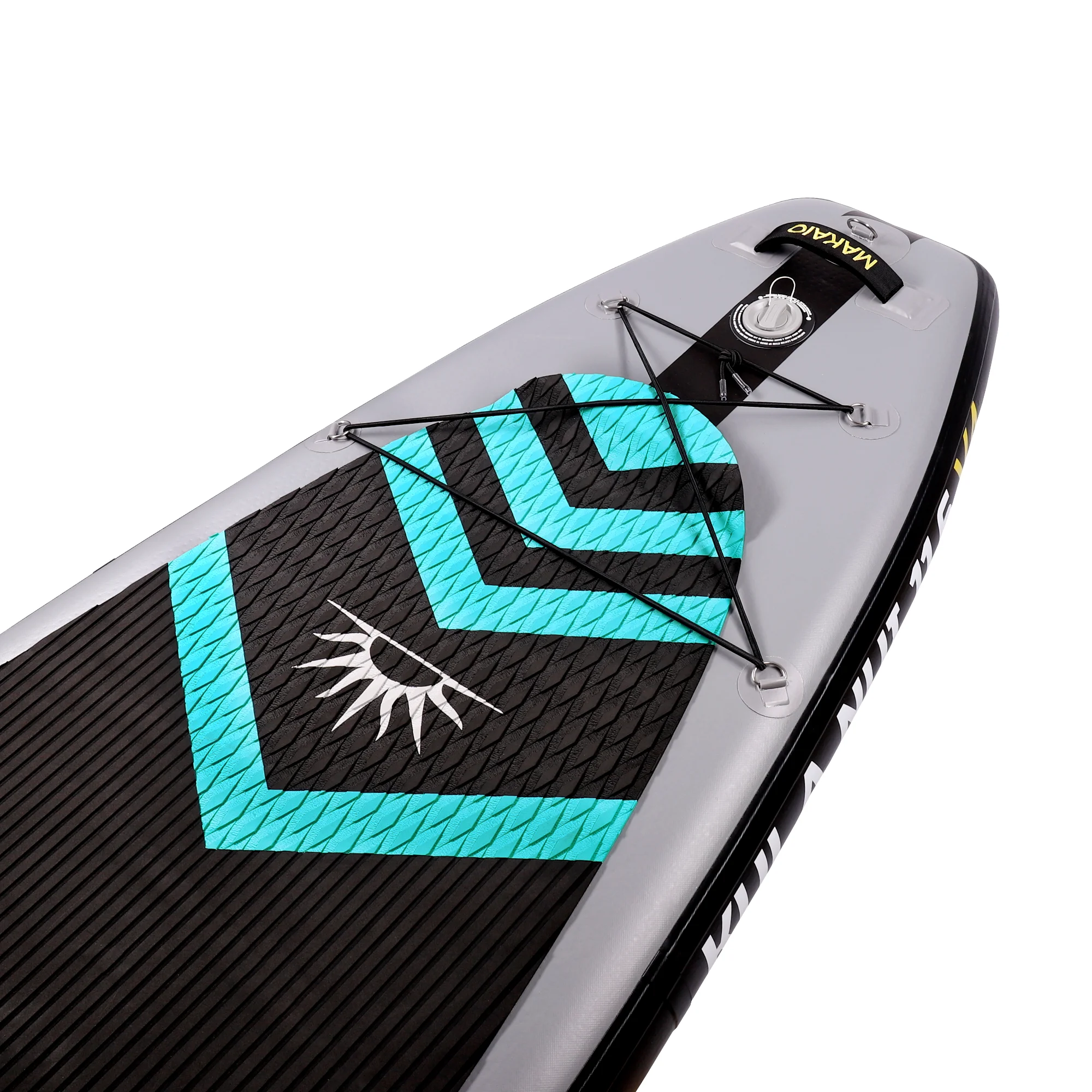 Sup Board Makaio Design Dirtline. Heck,Tail von Modell Kula-Nui 11.6 V4, mit Sup Ventil und Haltegriff.